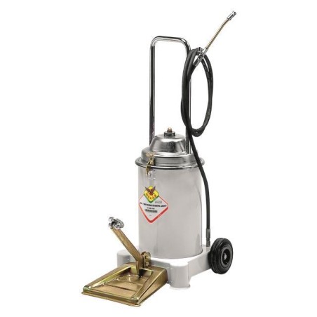 INGRASSATORE MANUALE A PEDALE CARRELLATO CON SERBATOIO DA 13 KG.