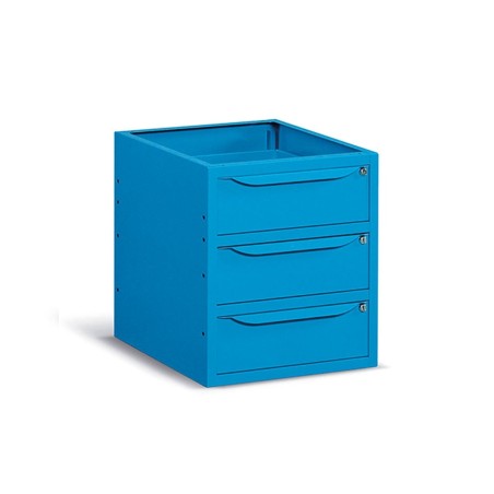 ARMADIO PER BANCO WORK 3 CASSETTI RAL 5012 BLU L-500 P-630 H-570