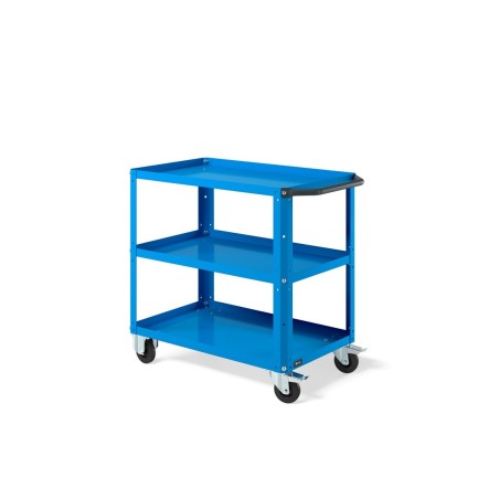 CARRELLO CLEVER SMALL A 3 PIANI CON PIANO IN ACCIAIO L-MM904 BLU RAL5012 - FAMI CLEVER0906