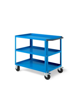 CARRELLO LARGE A 3 PIANI CON PIANO IN ACCIAIO AGGIUNTIVO BLU RAL 5012 FAMI CLEVER 1006