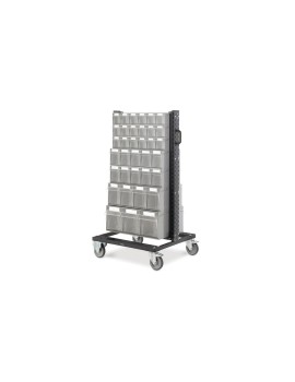 CARRELLO CON CASSETTIERE TRASPARENTI CON RUOTE - GRIGIO RAL 7016 FAMI BINCART0701