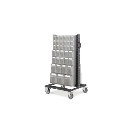 CARRELLO CON CASSETTIERE TRASPARENTI CON RUOTE - GRIGIO RAL 7016 FAMI BINCART0701